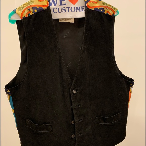 1990’s authentic men’s Hermes suede & silk vest - Picture 2 of 4